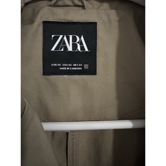 ZARA OVERSIZED DOUBLE-BREASTED TRENCH COAT BEIGE XS Spring NwOT Women Luxury - Picture 6 of 6